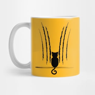 Black cat and claw marks Mug